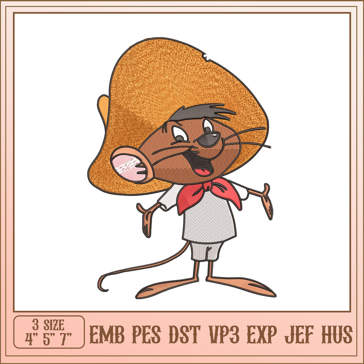 Speedy Gonzales Embroidery Design