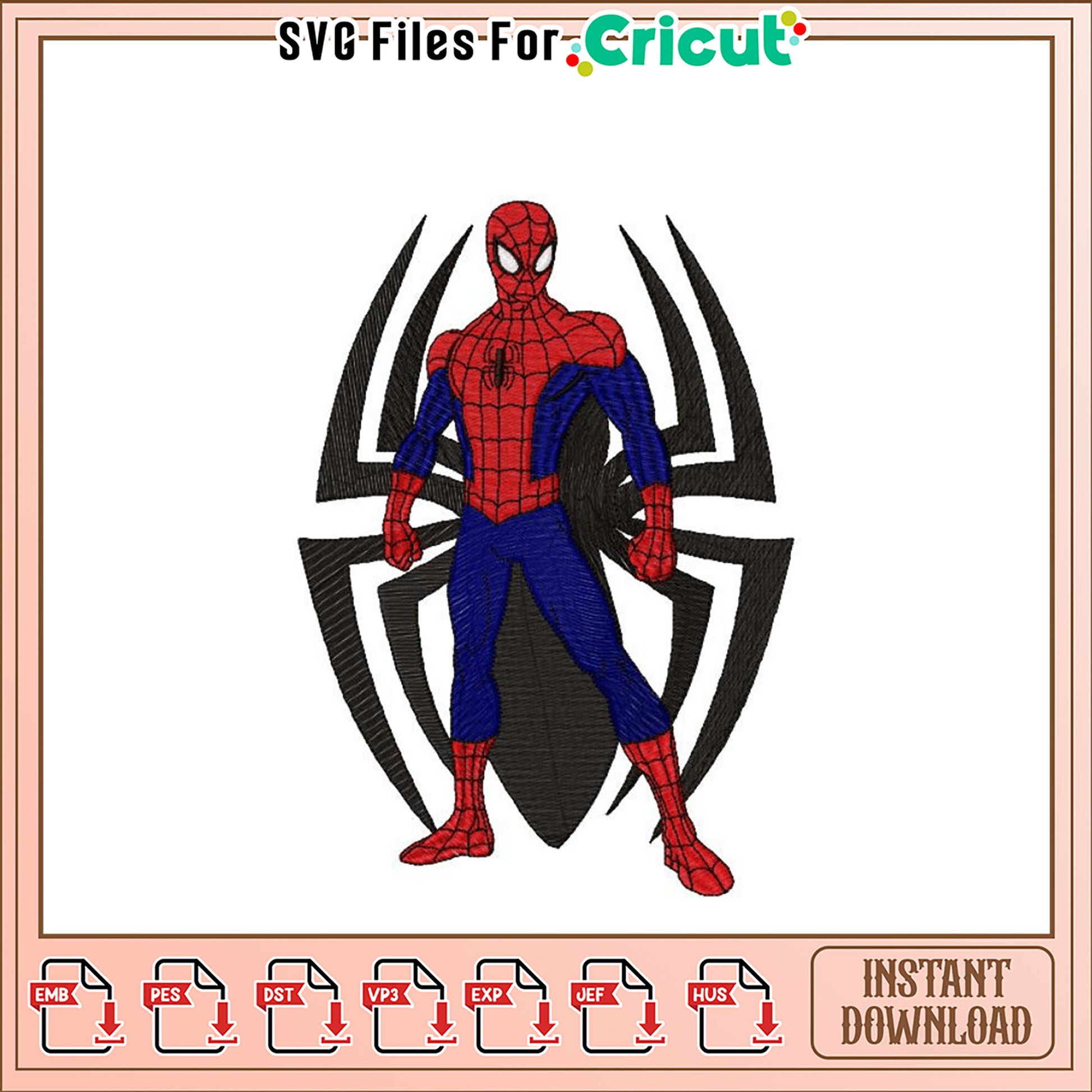 Spider-Man Embroidery Design Instant Download