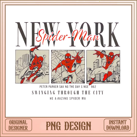 Spider-Man New York Vintage PNG, Marvel Comics PNG, Superhero PNG
