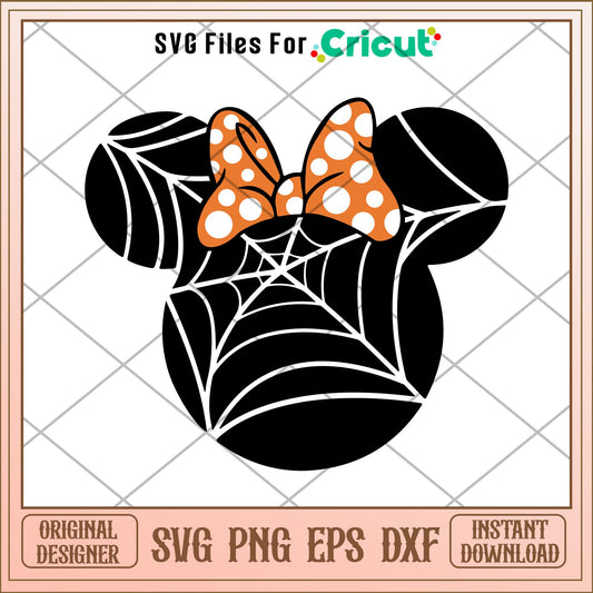 Spider Web Minnie mouse Halloween svg, Disney characters svg, Digital Download