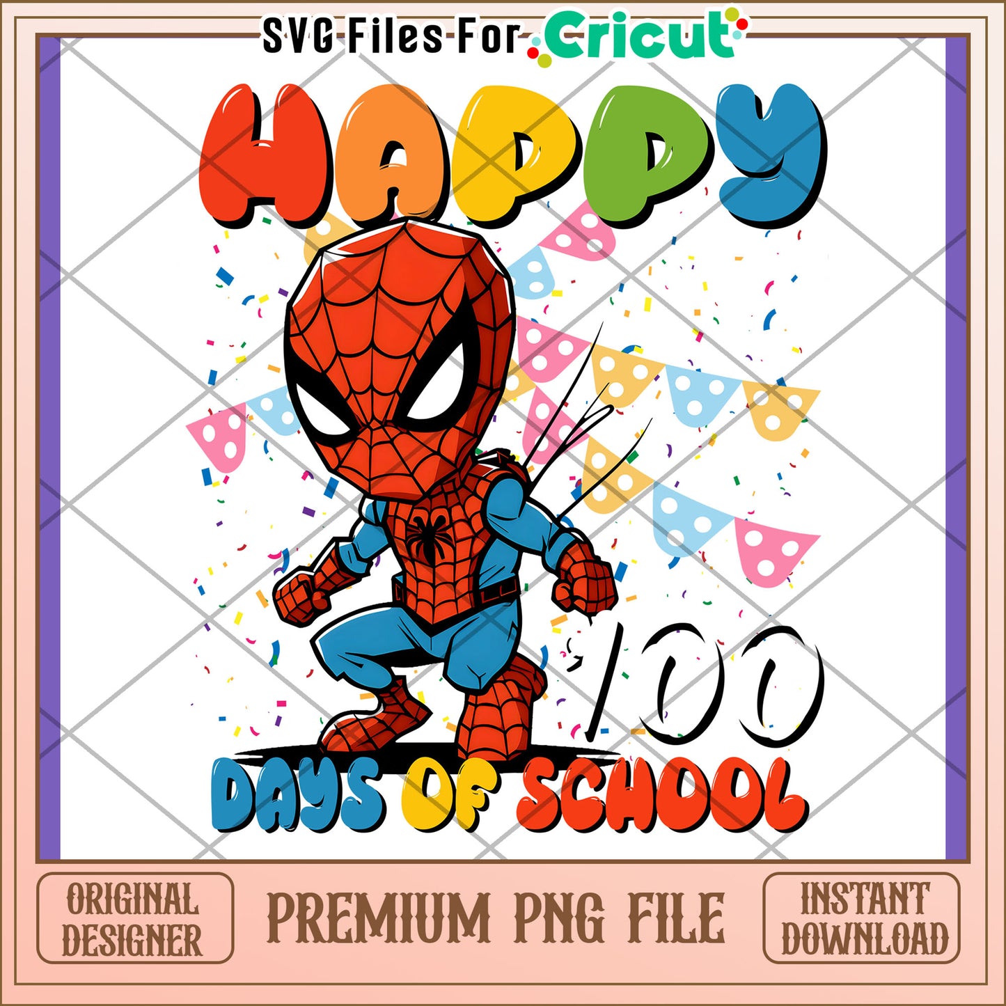 Spiderman 100 Days School PNG