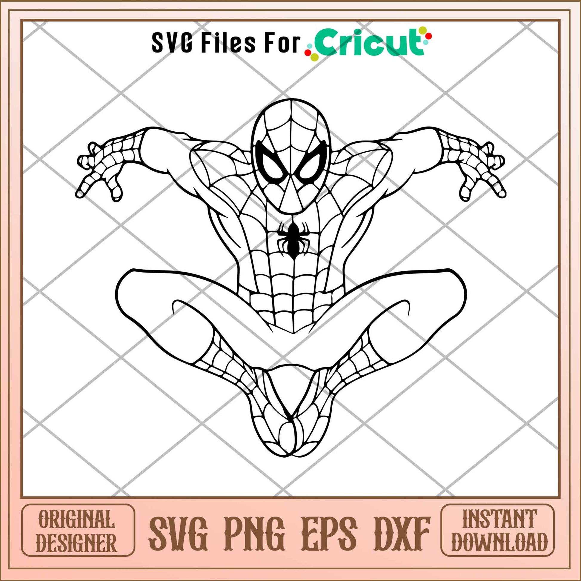 Spiderman Coloring svg, maverl character svg, Digital Download