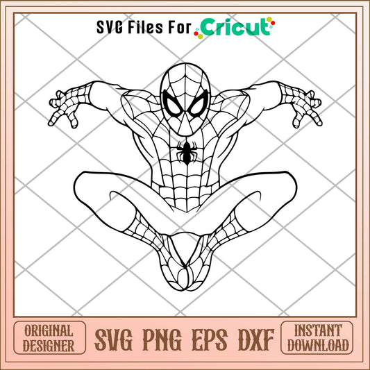 Spiderman Coloring svg, maverl character svg, Digital Download