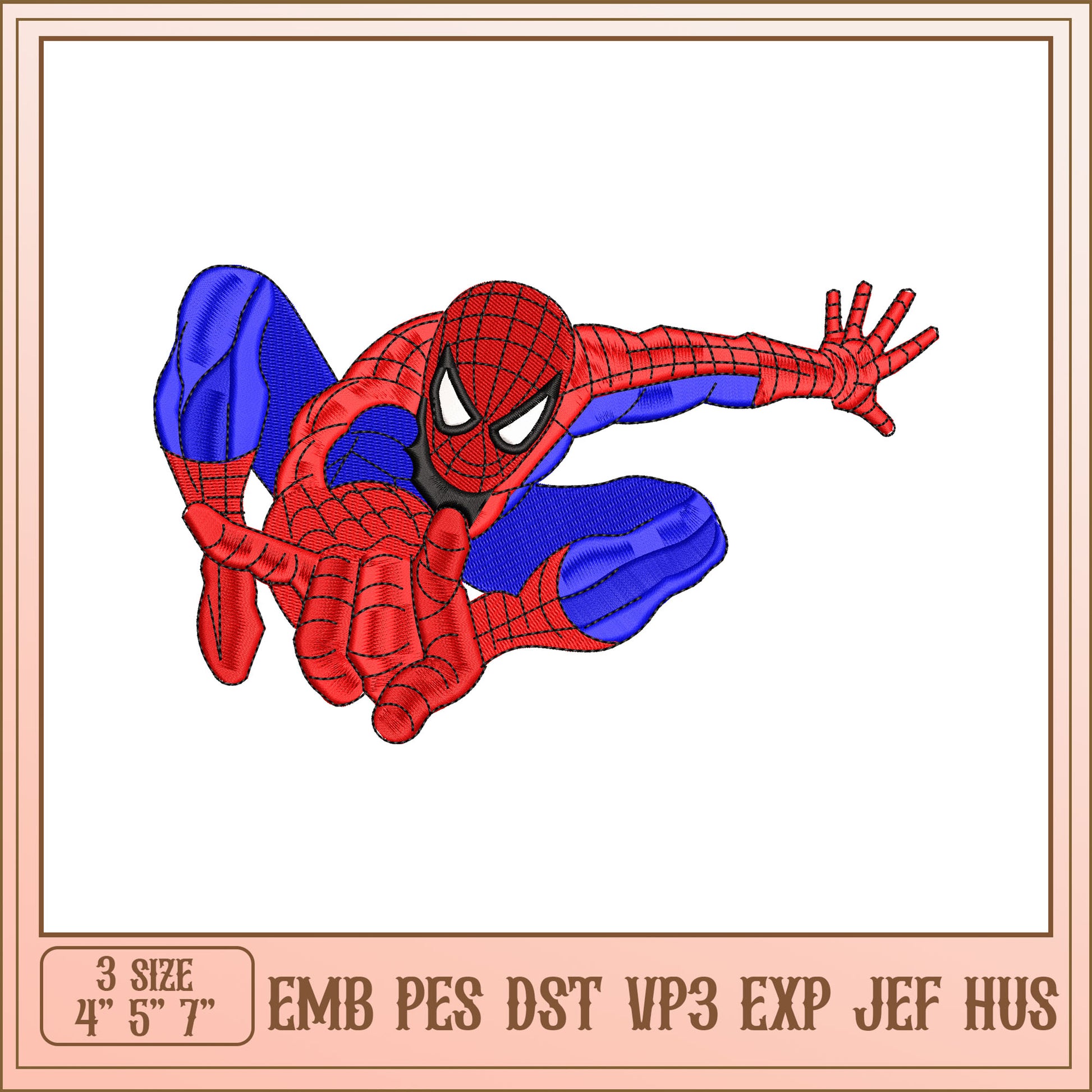 Spiderman Embroidery Design 3 Sizes