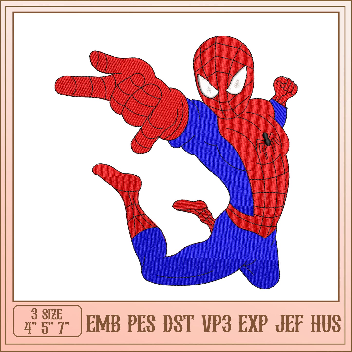 Spiderman Embroidery Design for 4 5 7 Inch Machines Editable Files
