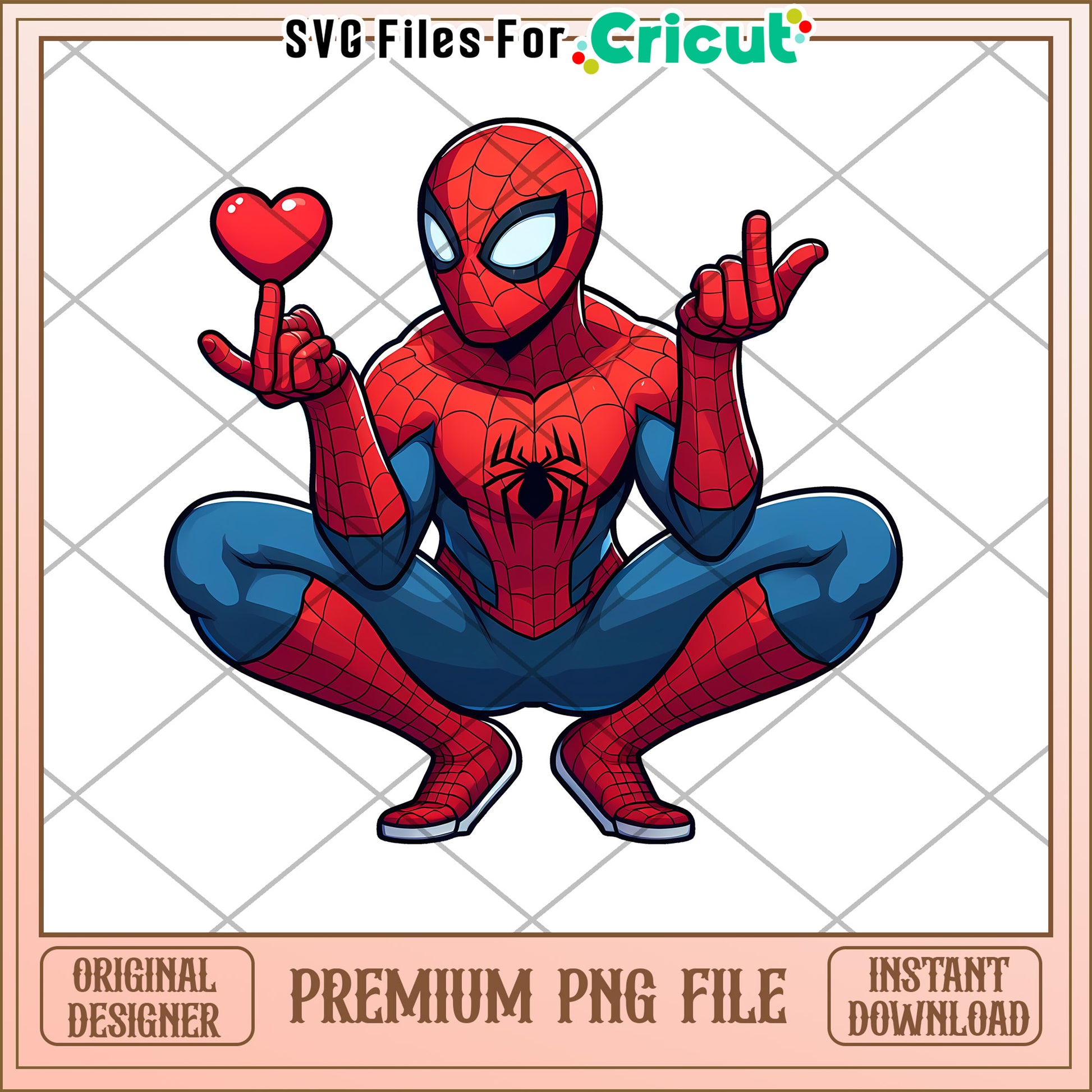 Spiderman PNG Cricut Valentines Day