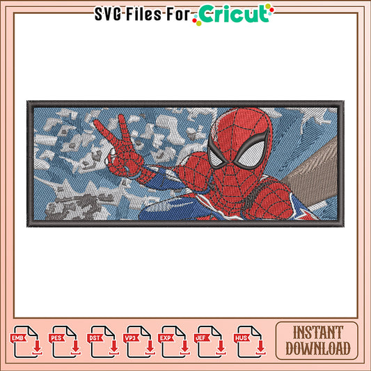 Spiderman Peace Sign Embroidery Design Instant Download