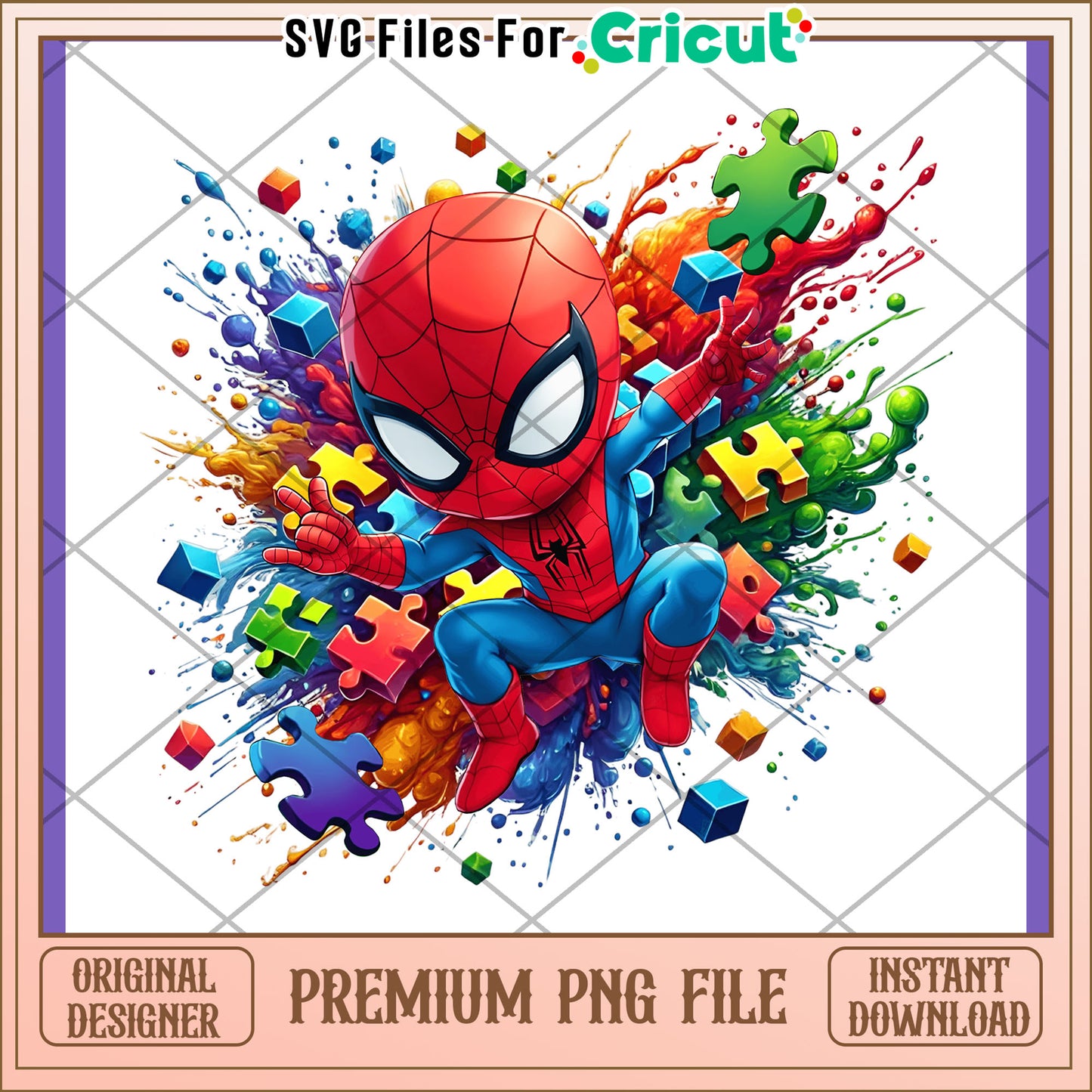 Spiderman Puzzle PNG Design Instant Download