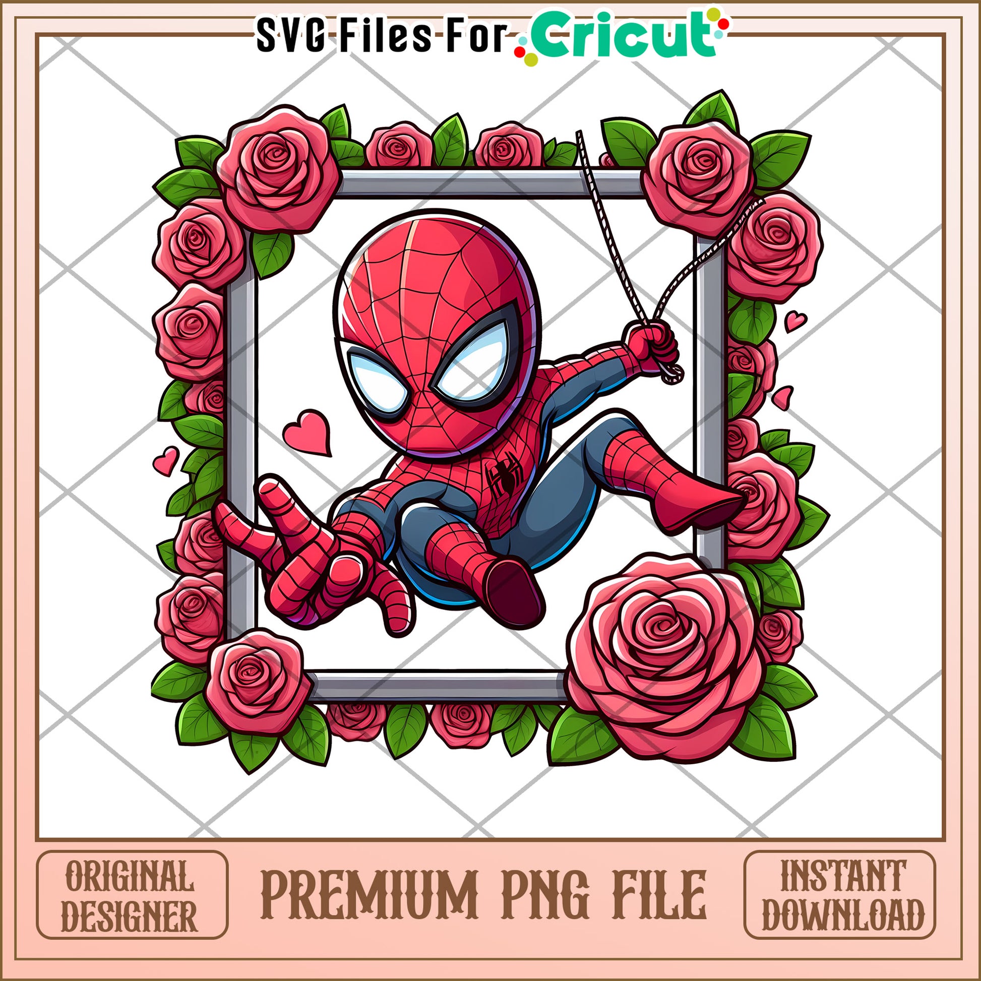 Spiderman Roses PNG Cricut File