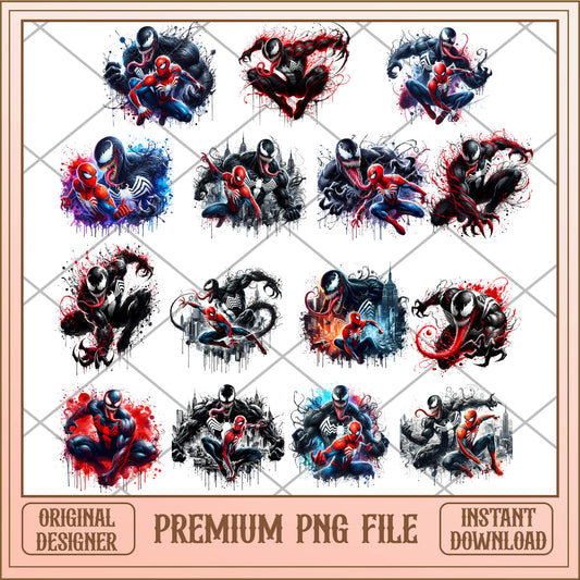 Spiderman Splash and Watercolor bundle png