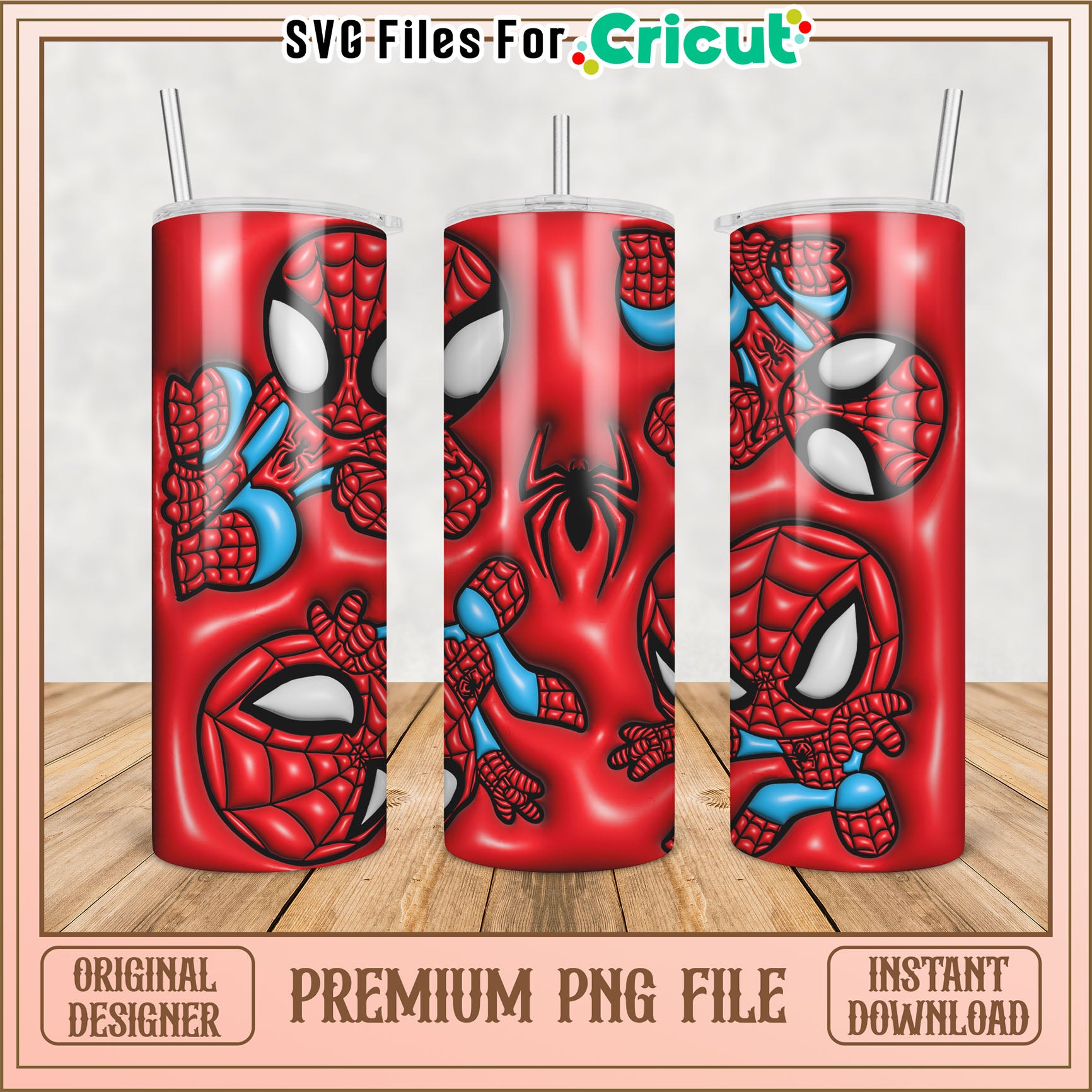 Spiderman Tumbler PNG Design