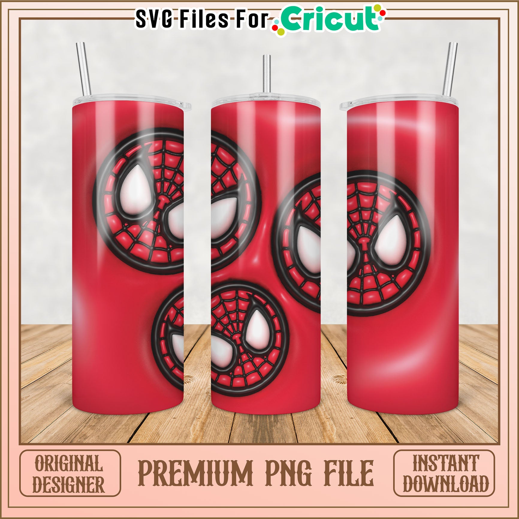 Spiderman Tumbler PNG Sublimation