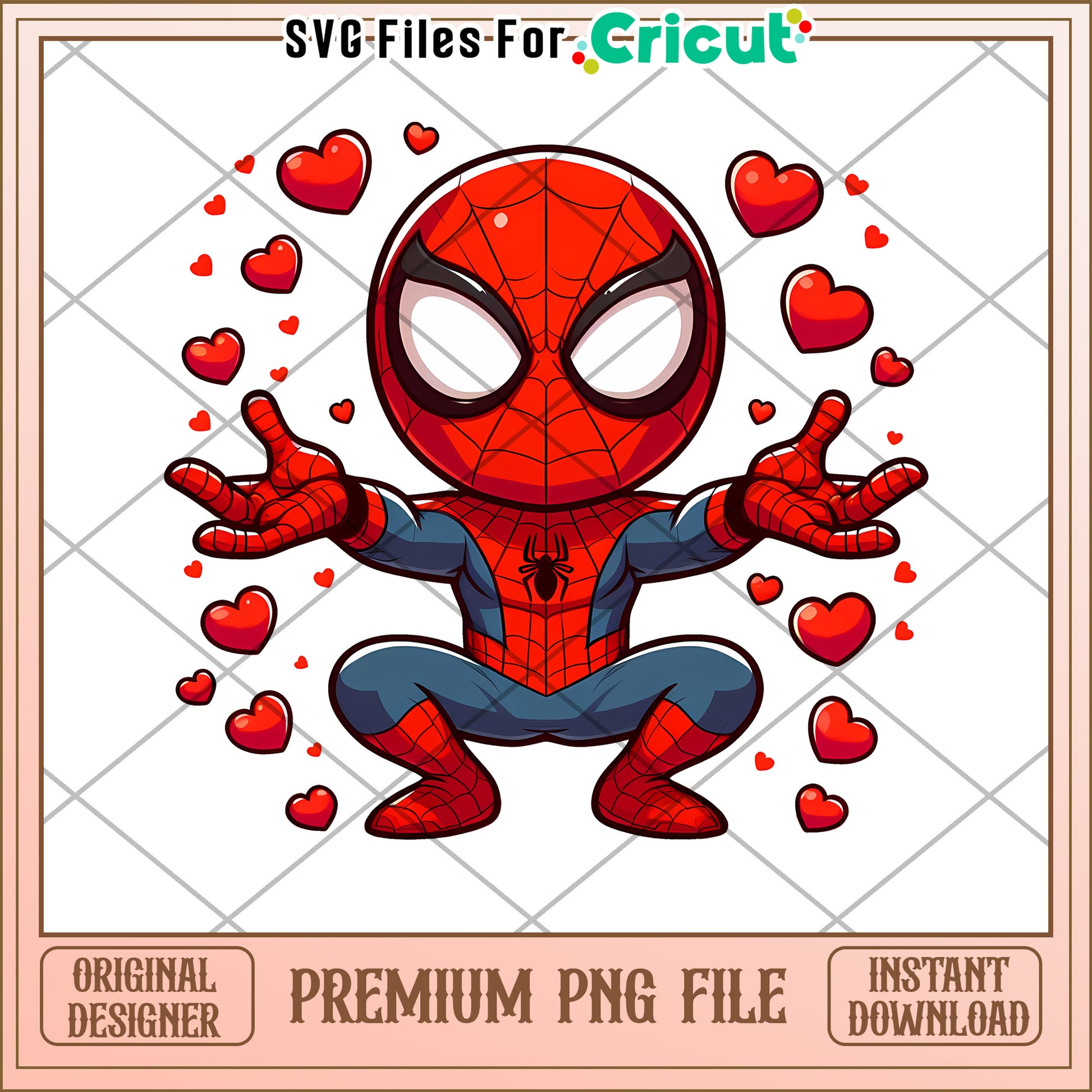 Spiderman Valentine PNG Cricut File