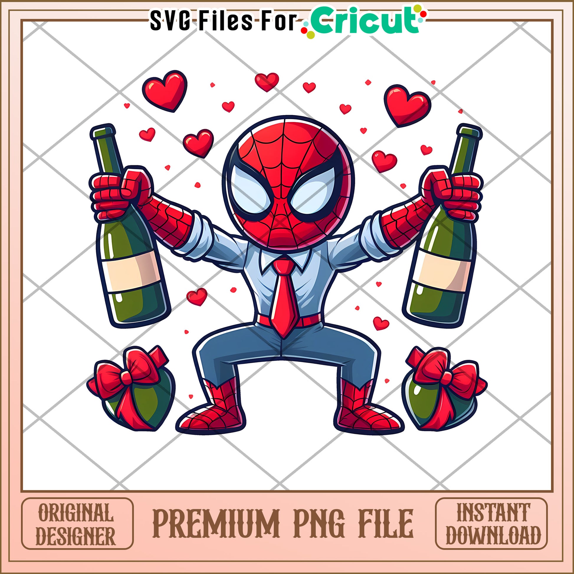 Spiderman Valentines PNG Cricut