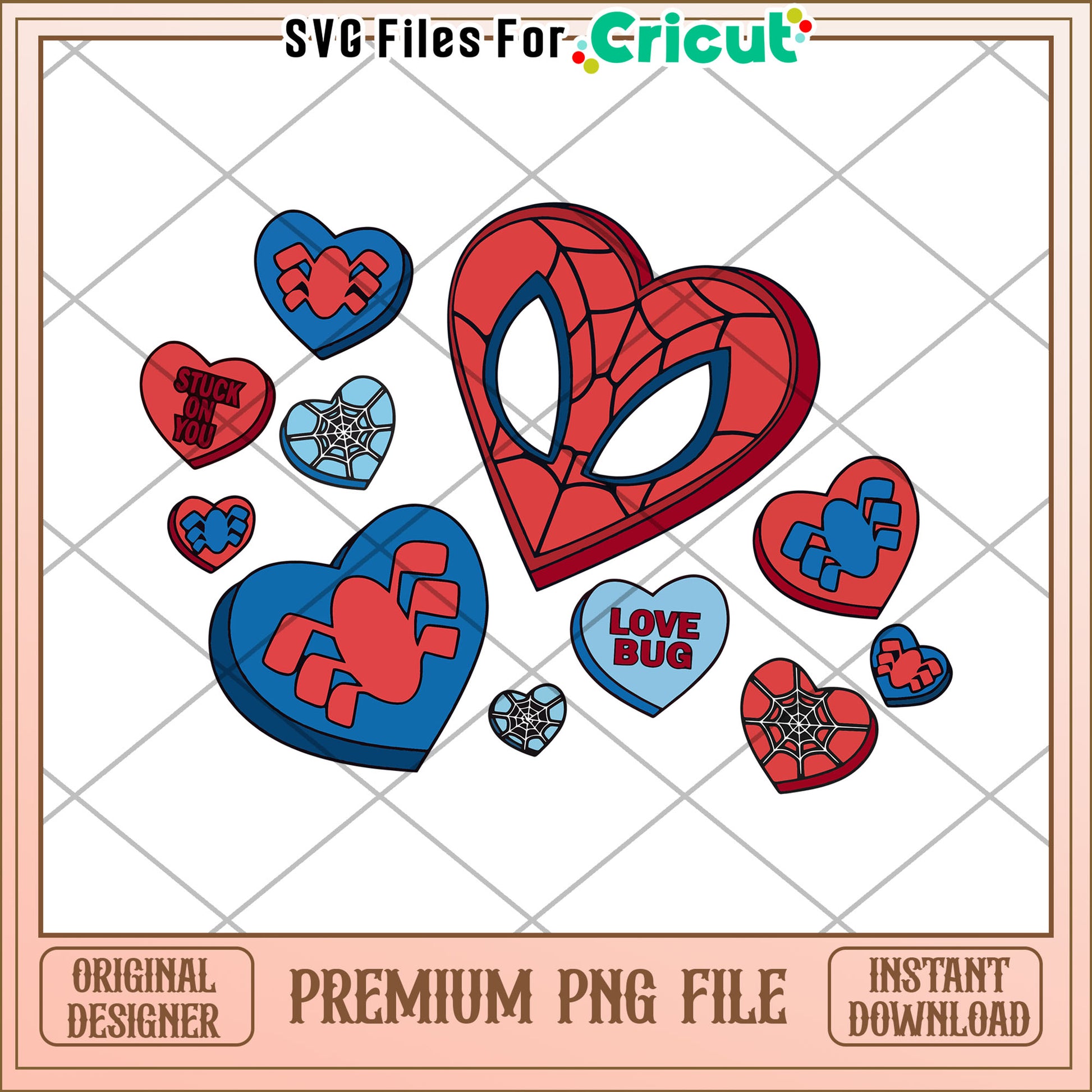 Spiderman Valentines PNG Cricut Design