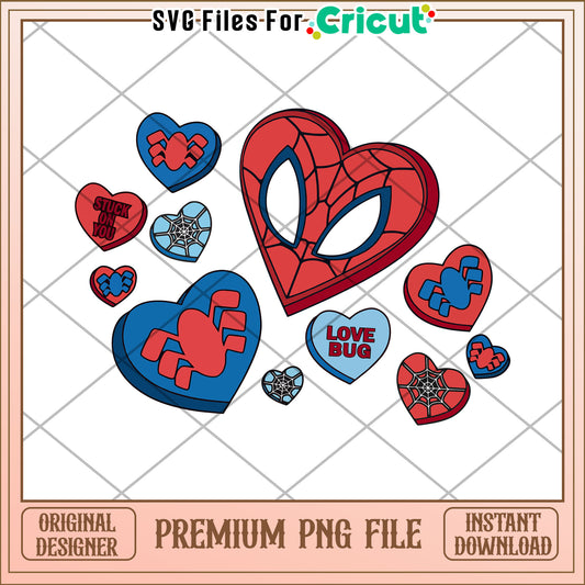 Spiderman Valentines PNG Cricut Design
