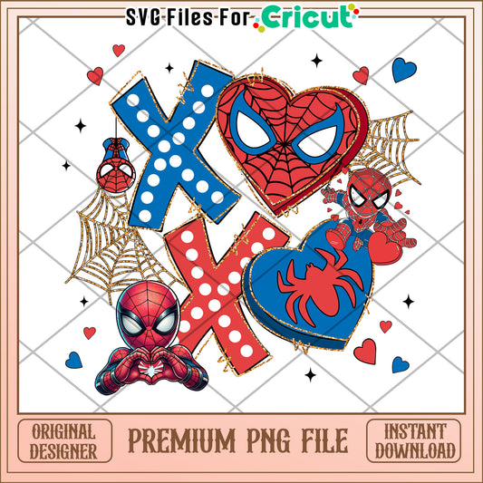 Spiderman XO Valentines PNG Design