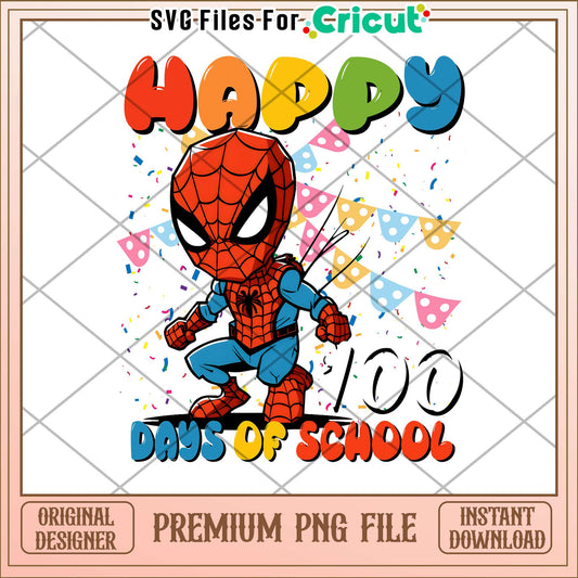 Spider man happy 100th days of school png, avengers png