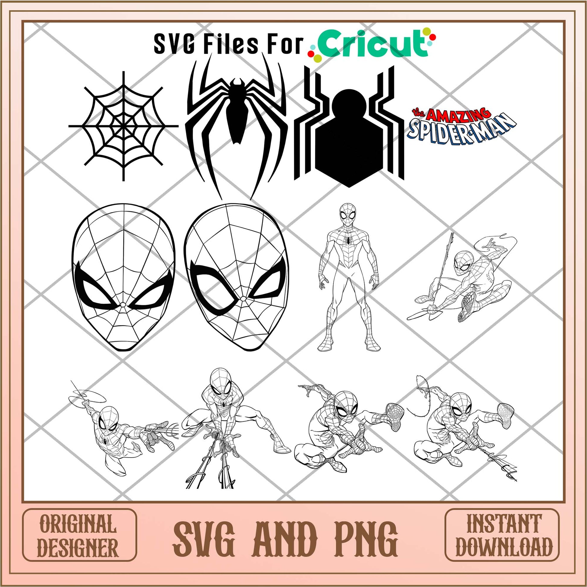 Amazing Spiderman outline bundle, Spiderman movies svg - Svgfileforcricut