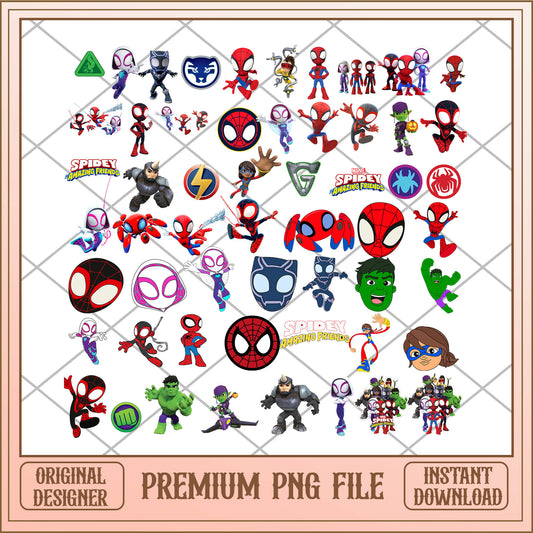 Spiderman chibi funny png bundle