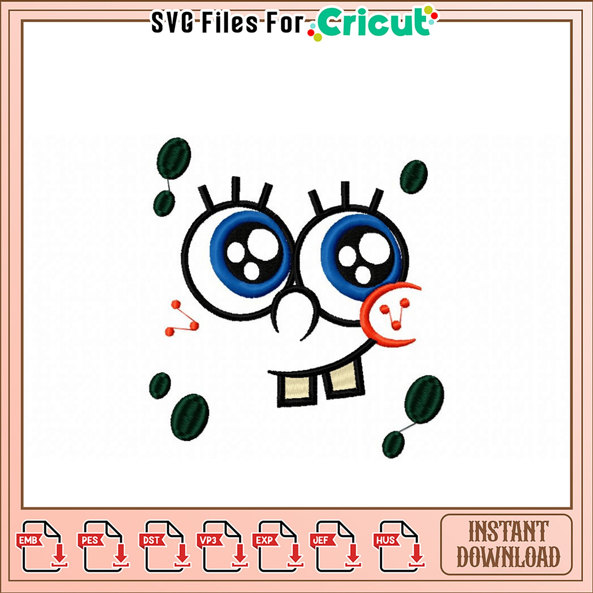 SpongeBob Embroidery Design Instant Download File Set