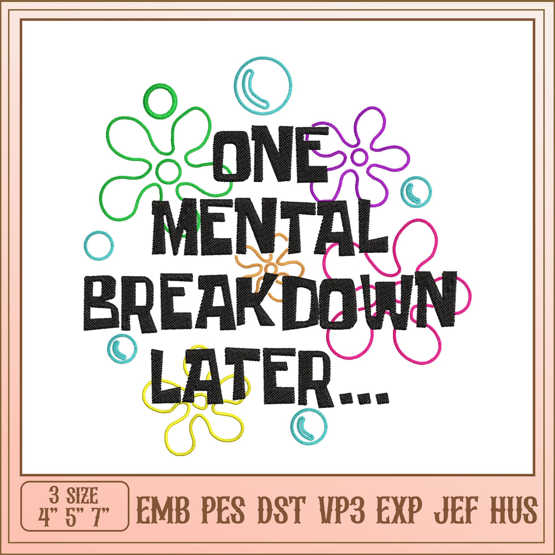 SpongeBob Mental Breakdown Embroidery