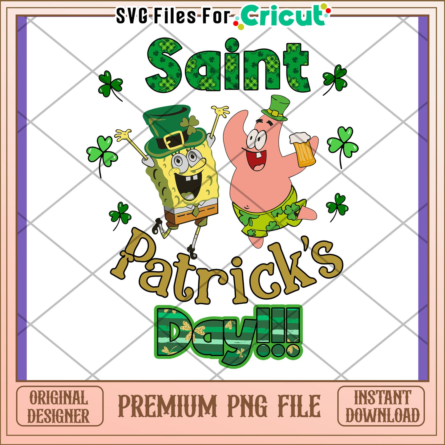 SpongeBob Patrick St Patricks Day PNG