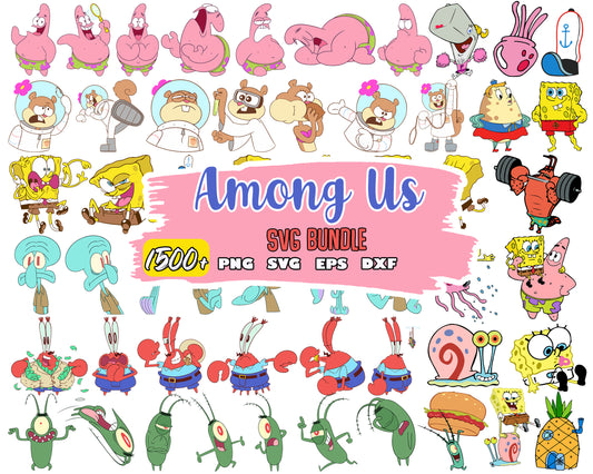 Spongebob cartoon characters bundle svg, spongebob squarepants​ svg
