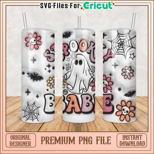 Spooky Babe Tumbler PNG Design for Cricut Crafting and DIY Projects