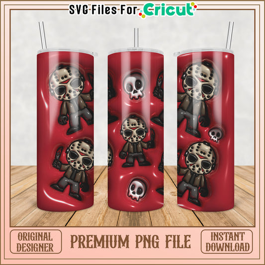 Spooky Cartoon Tumbler Design PNG File for Instant Download