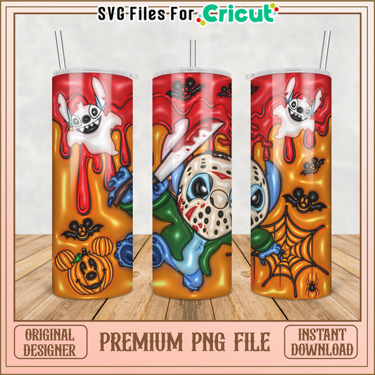 Spooky Cartoon Tumbler Design PNG for Cricut Crafting Fun