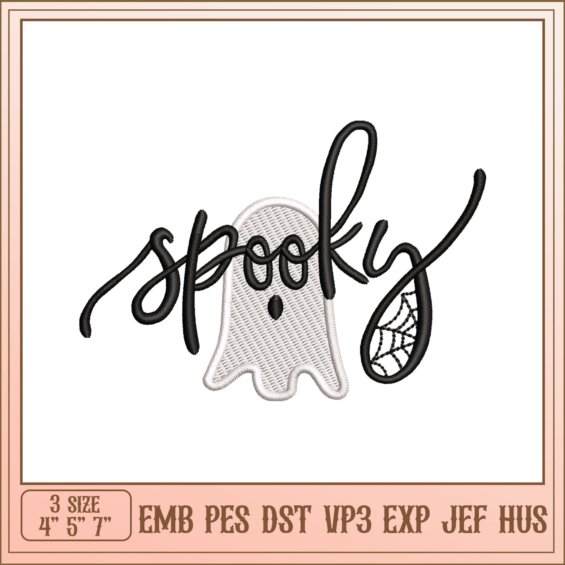 Spooky Ghost Embroidery Design