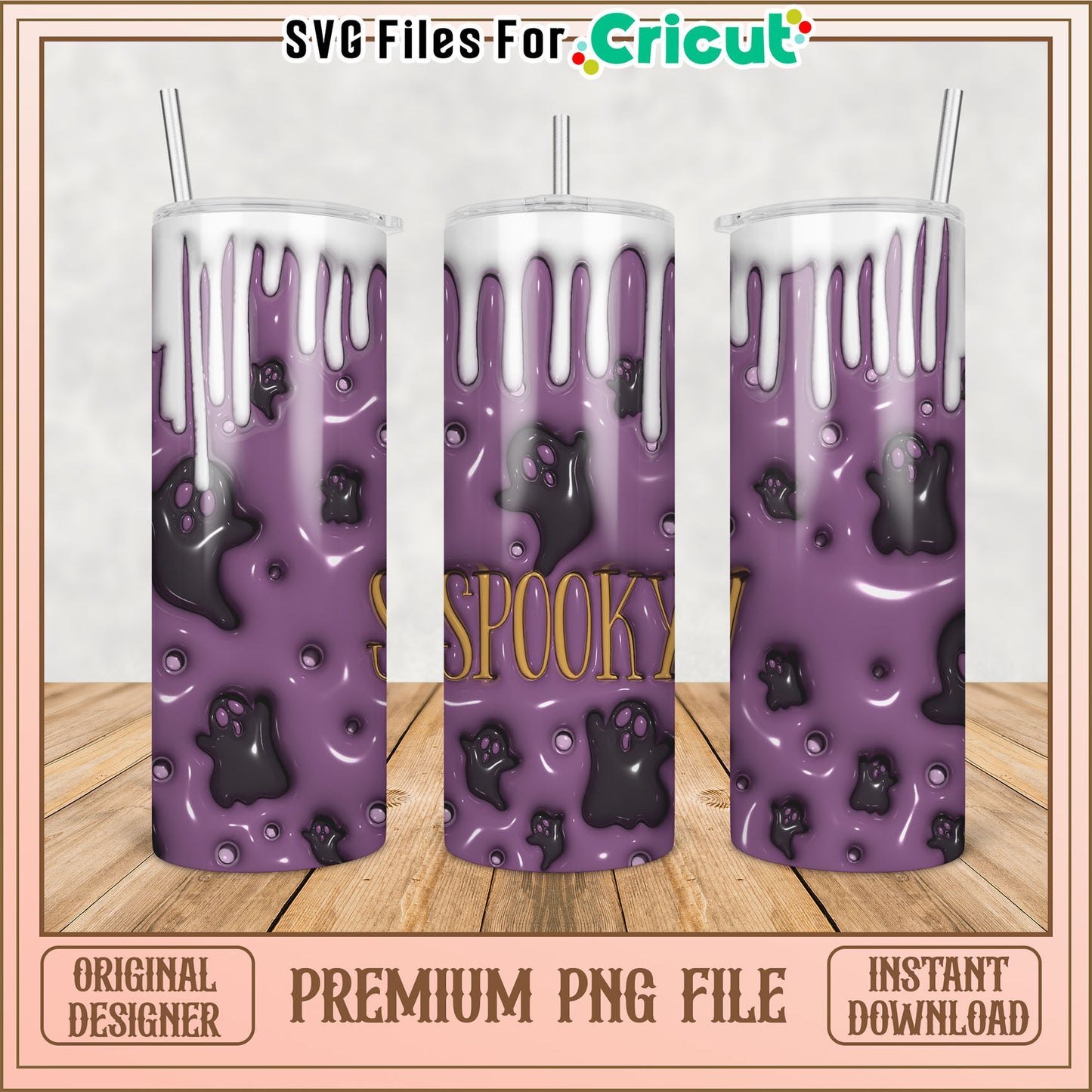 Spooky Ghost Tumbler PNG Design