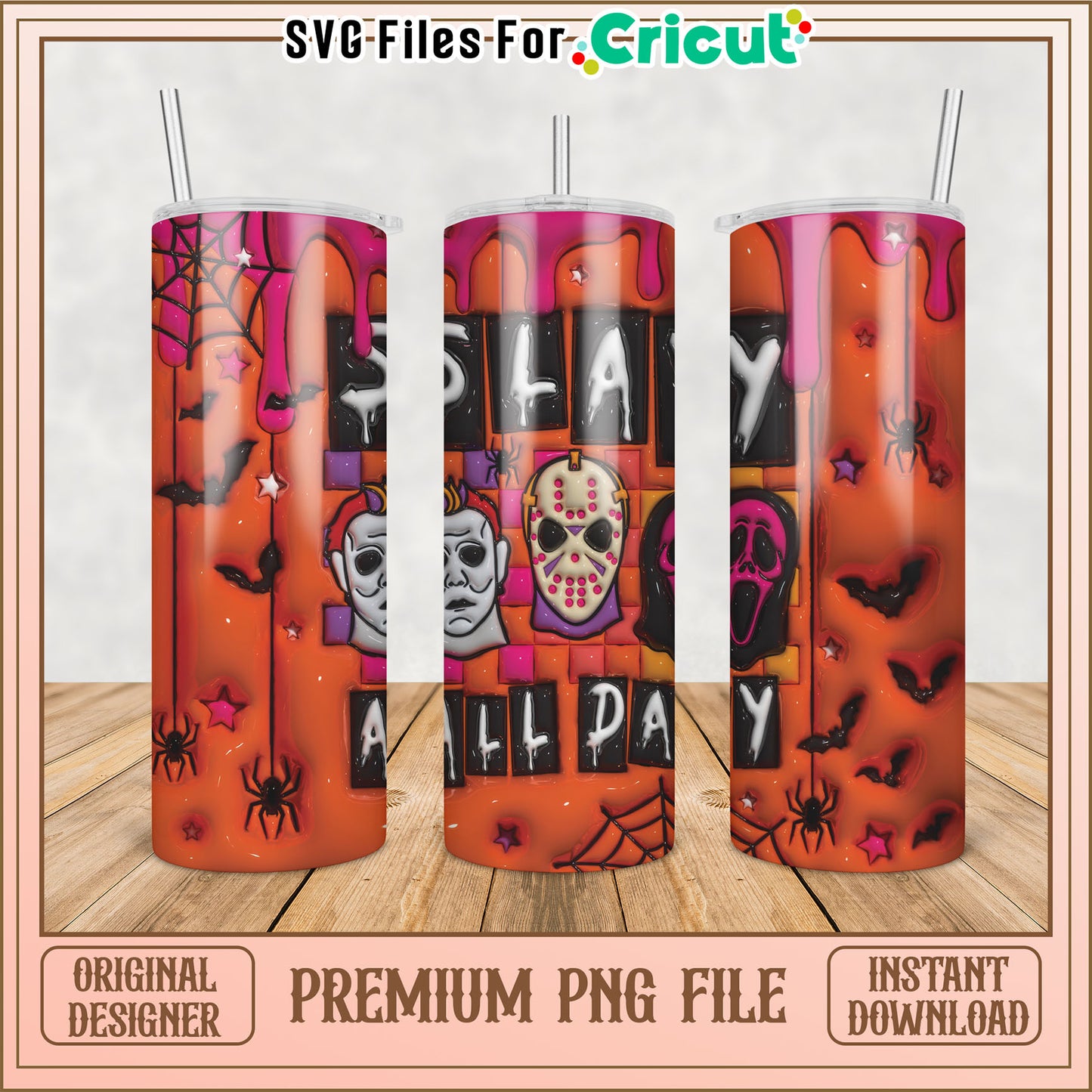 Spooky Halloween Tumbler Design Instant Download PNG File