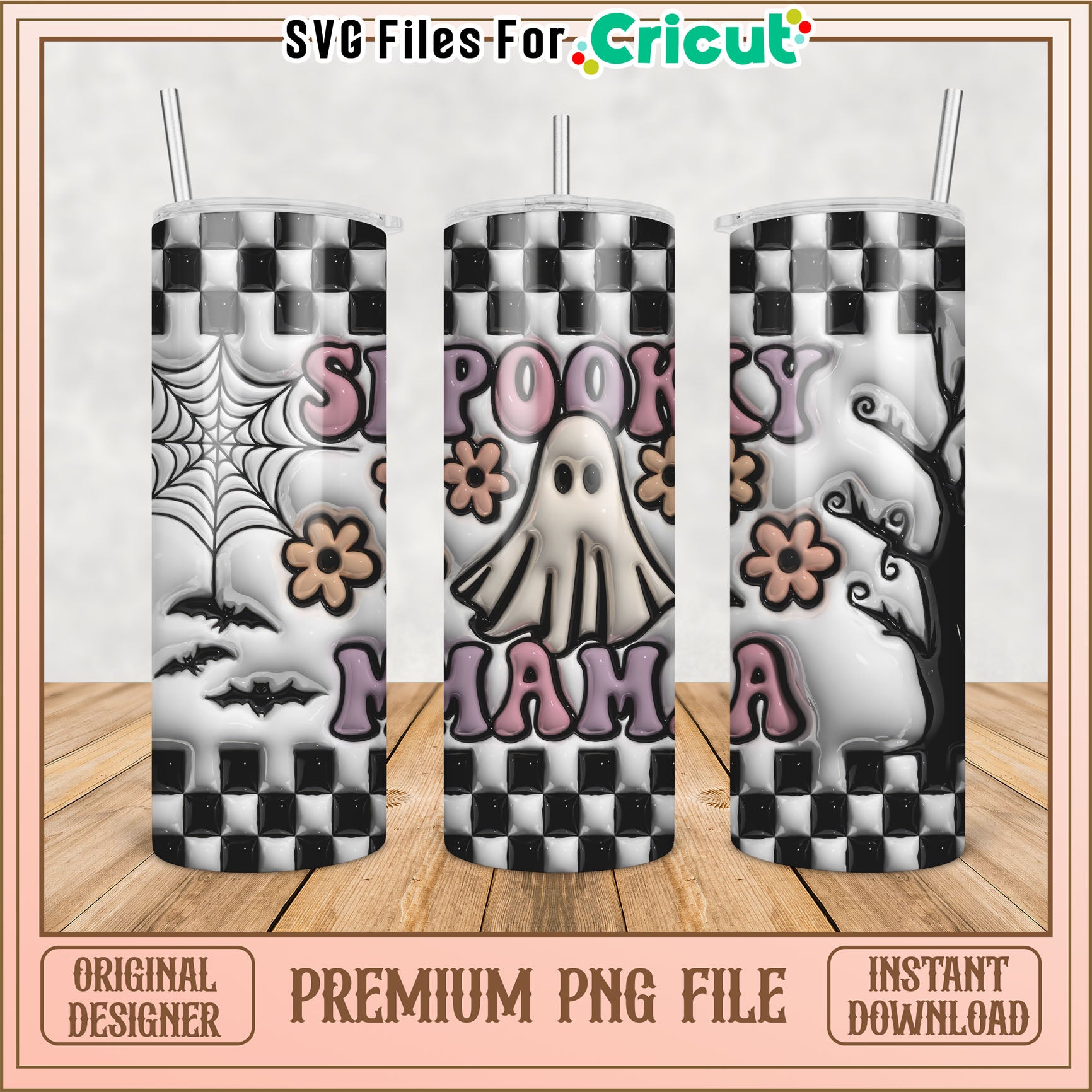 Spooky Mama Tumbler PNG Design