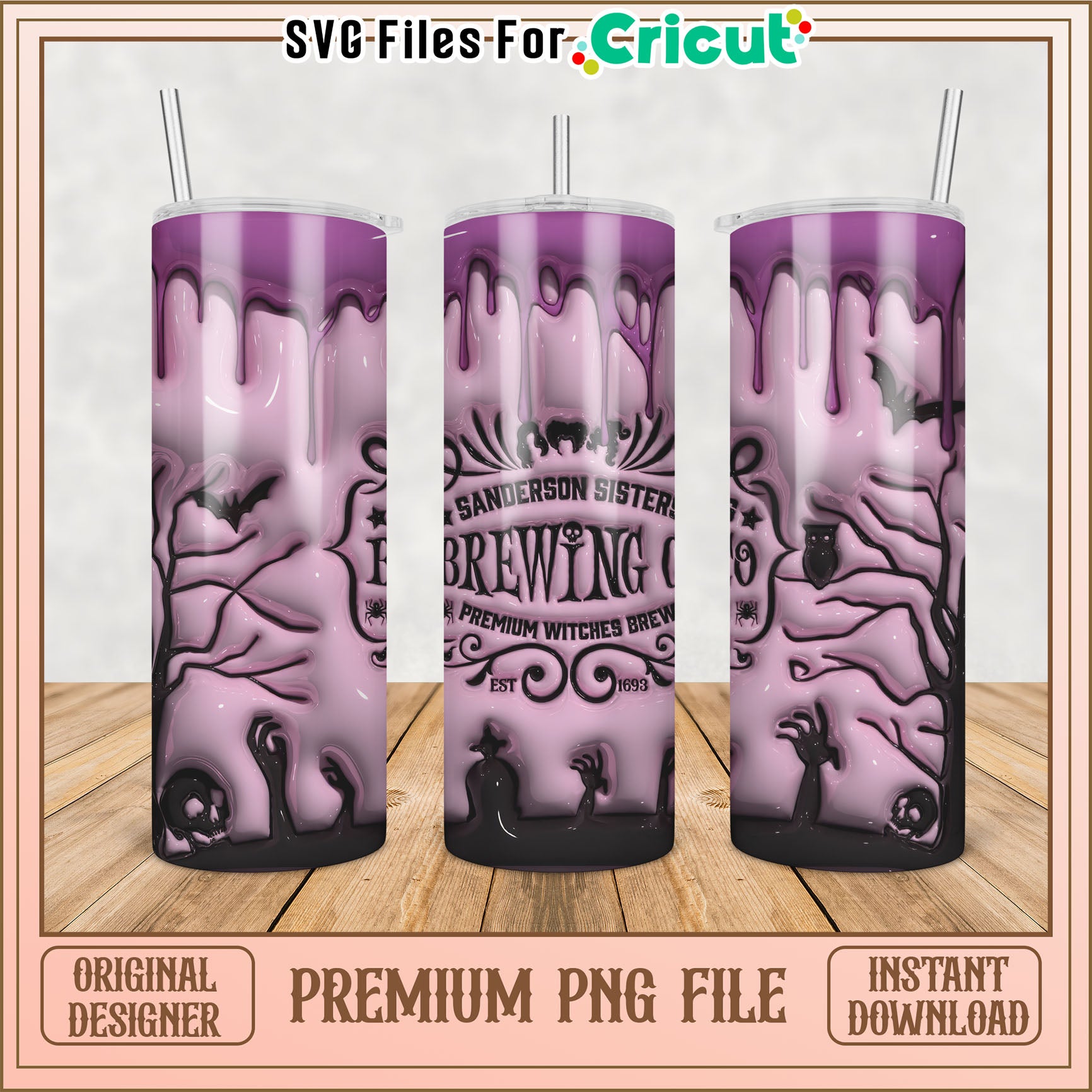 Spooky Sanderson Sisters Tumbler Design Premium PNG Instant Download