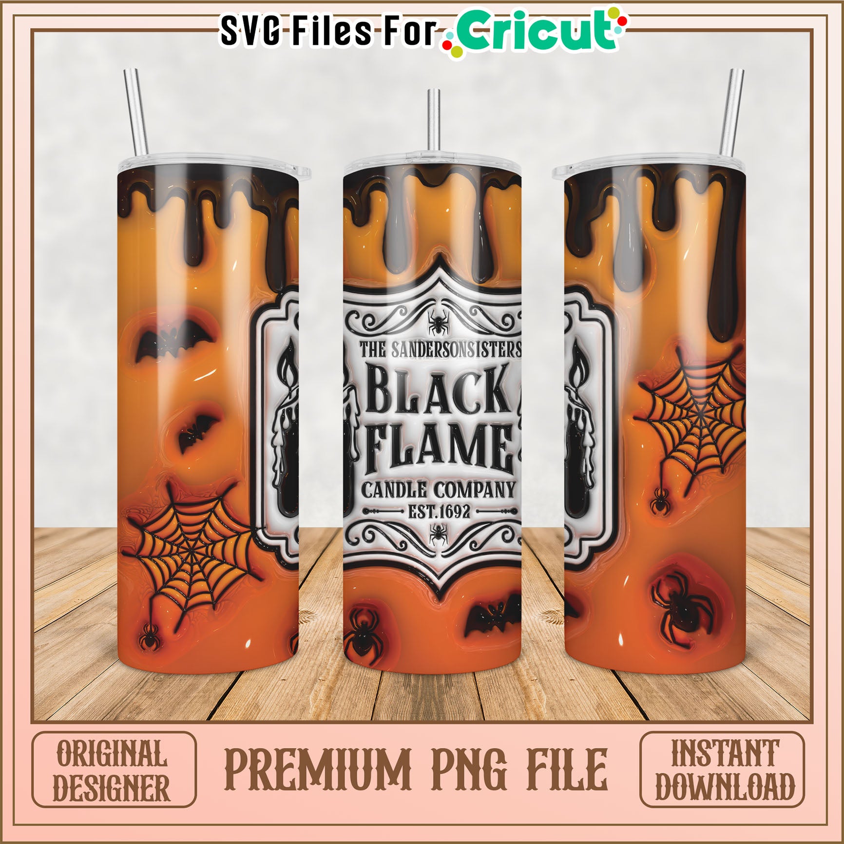 Spooky Sanderson Sisters Tumbler PNG for Halloween Crafts