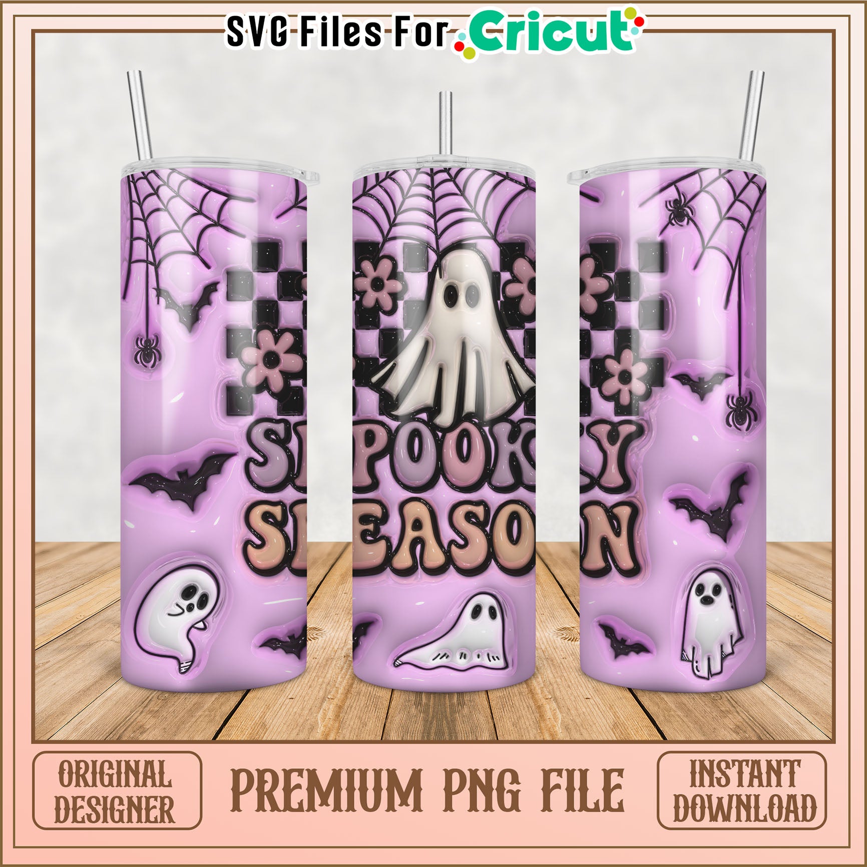 Spooky Season Tumbler Design PNG for Cricut Crafting Projects