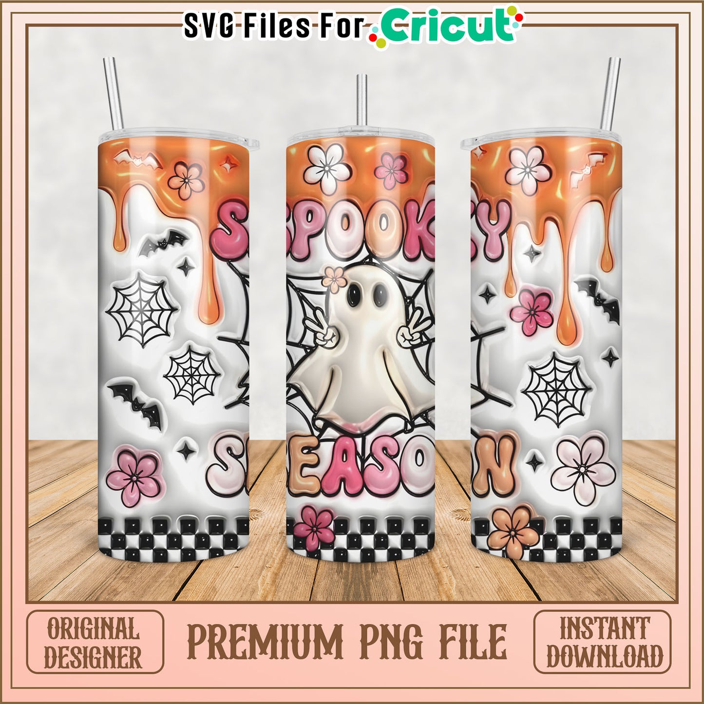 Spooky Season Tumbler Design PNG for Cricut Instant Download