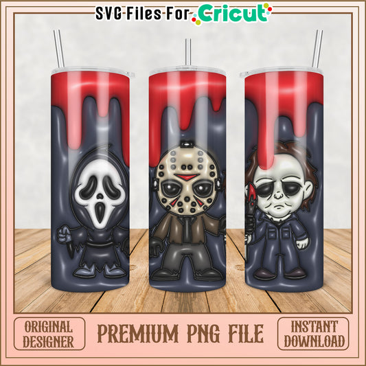 Spooky Tumbler Design PNG for Cricut Halloween Crafts Download