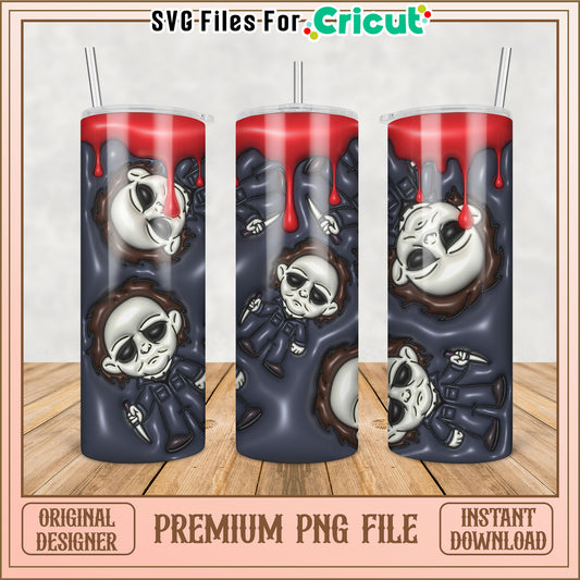 Spooky Tumbler PNG Design Horror Theme for Cricut Projects
