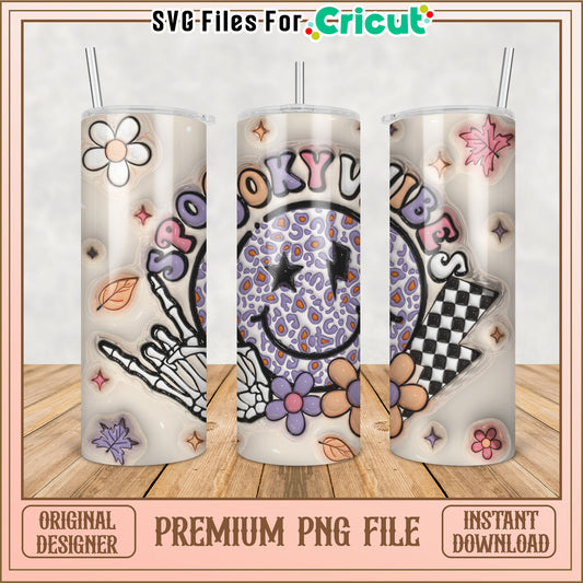 Spooky Vibes Tumbler Design PNG File for Cricut Instant Download