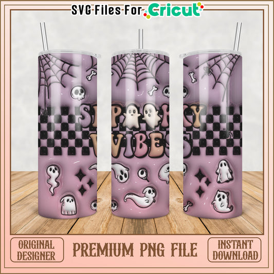 Spooky Vibes Tumbler Design PNG for Halloween Crafts Download