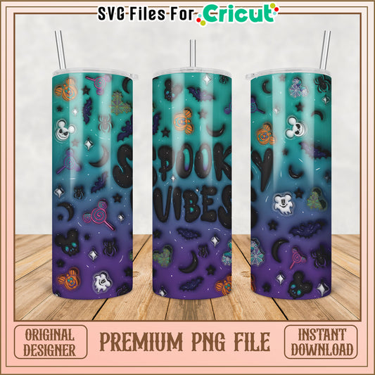 Spooky Vibes Tumbler PNG Design for Cricut Crafting Projects