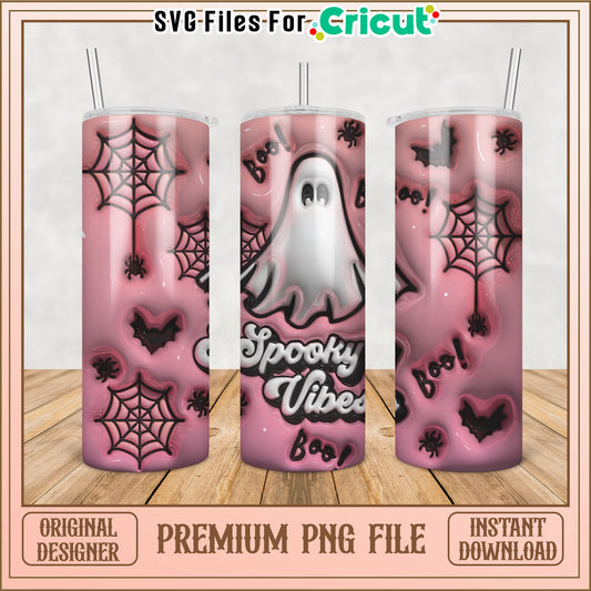 Spooky Vibes Tumbler PNG Design for Halloween Crafts and Drinks