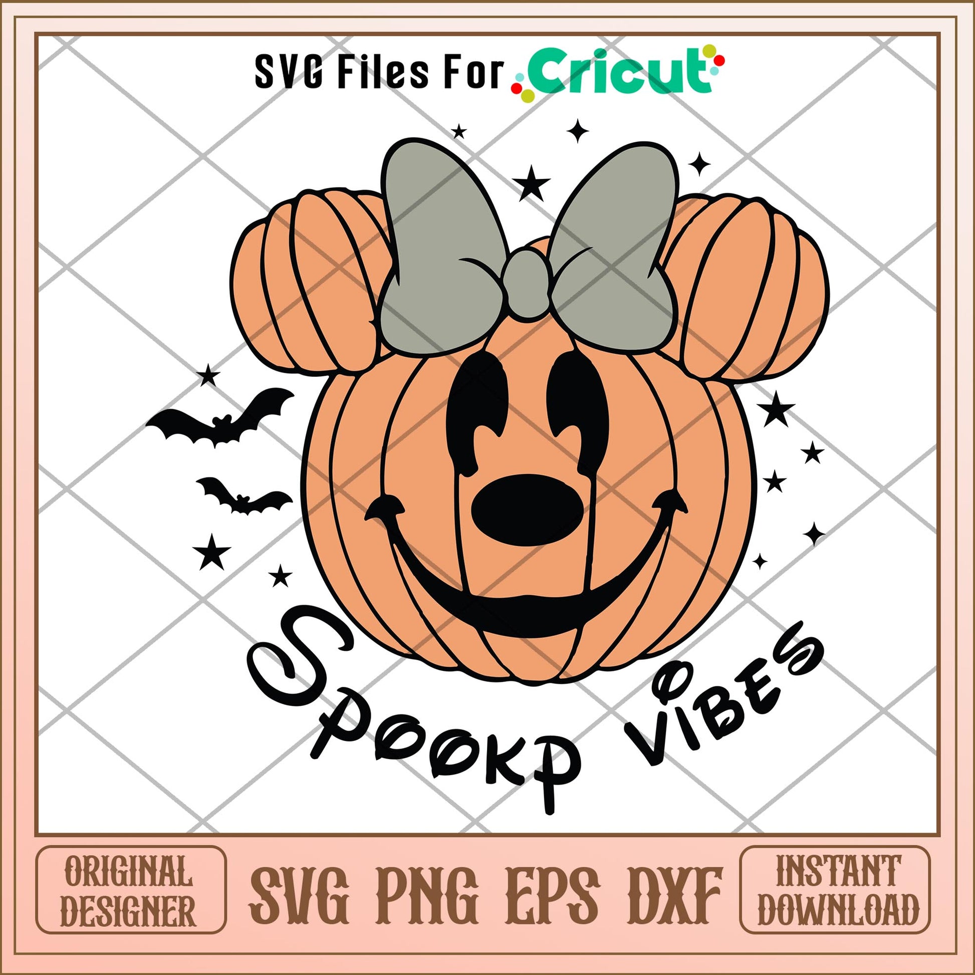 Spooky Vibes pumpkin svg, Disney characters svg, Digital Download