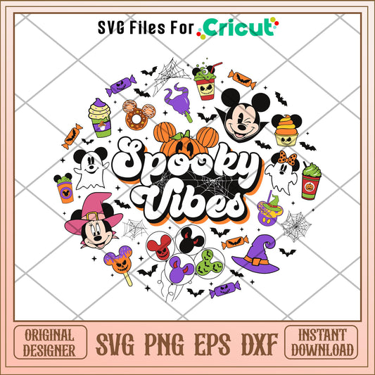 Spooky Vibes svg, Disney characters svg, Digital Download