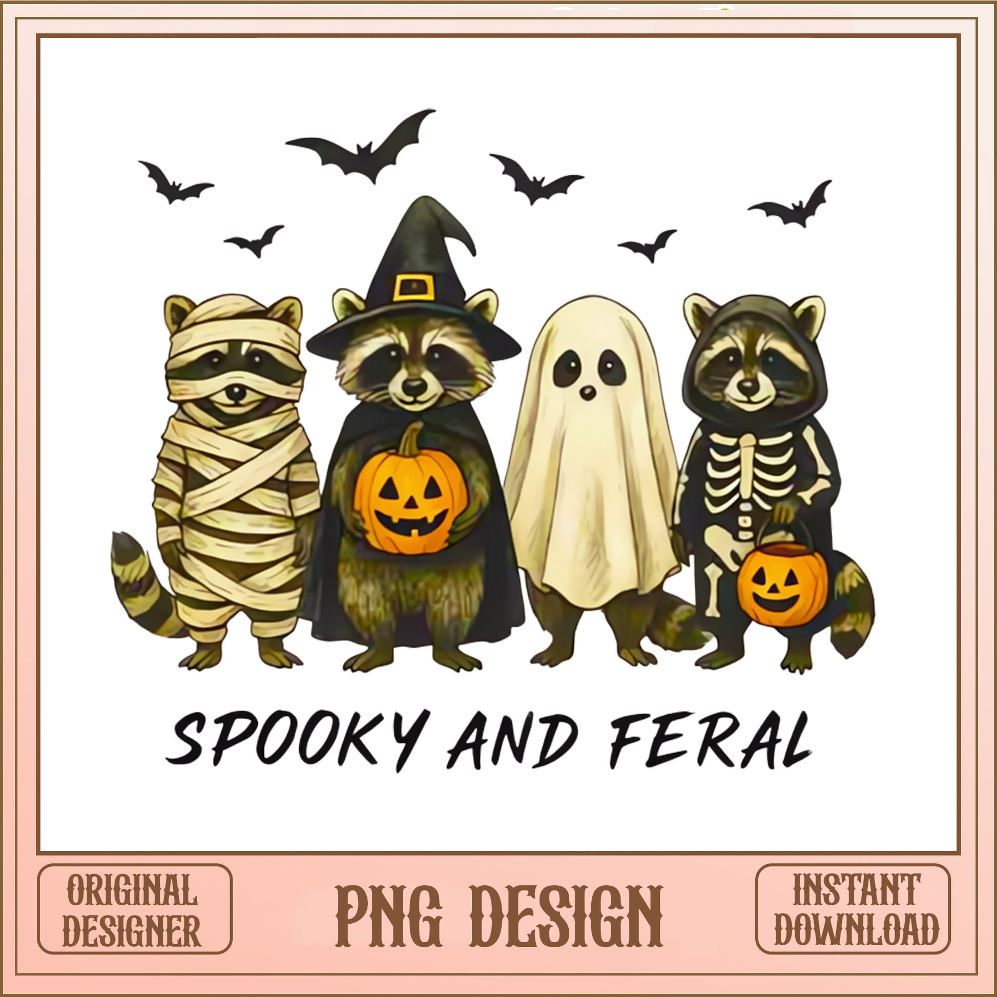 Spooky And Feral Raccoon PNG, Halloween Raccoon, Funny PNG