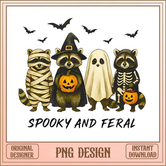 Spooky And Feral Raccoon PNG, Halloween Raccoon, Funny PNG