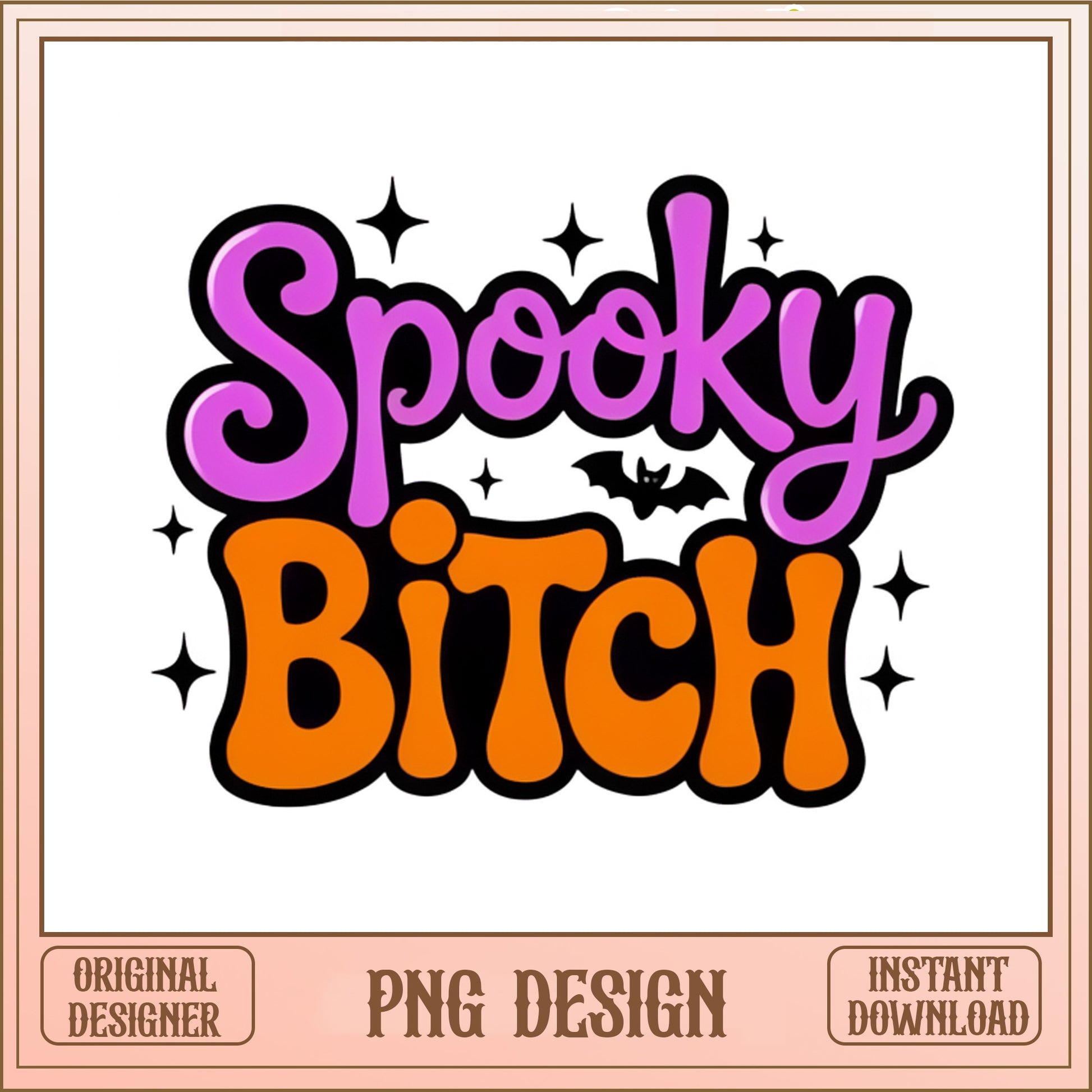 Spooky Bitch PNG, Halloween Retro Design PNG, Funny Halloween PNG